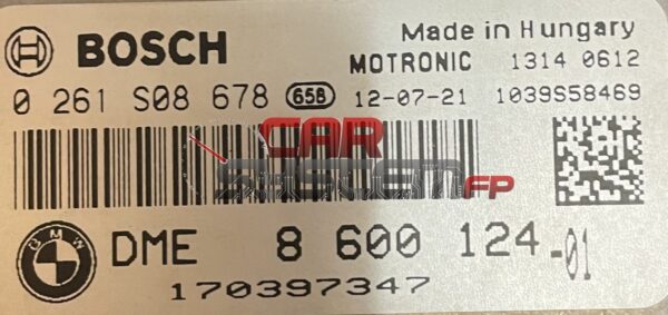 BOSCH 0261S08678 Reparación Centralita de motor BMW / MINI