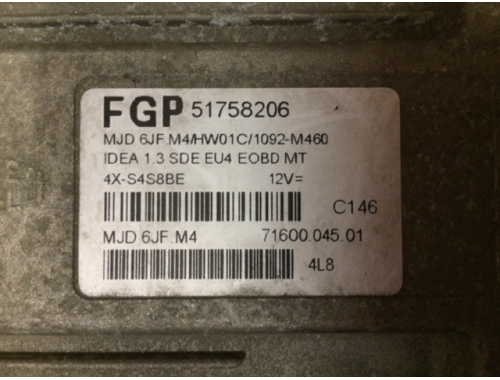 Centralita de motor Fiat Idea FGP:51758206