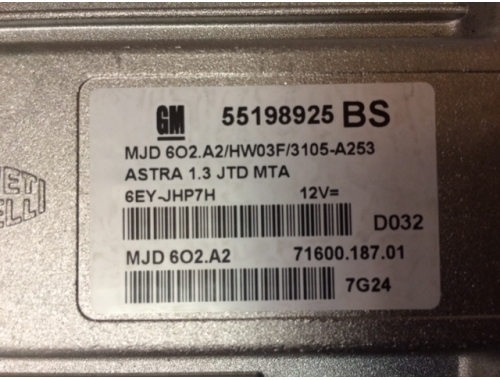 Centralina Motore Opel Astra MAGNETI MARELLI:55198925 BS