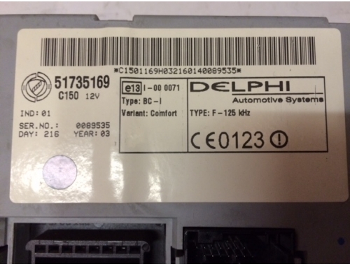 Body Computer Fiat Punto 51735169