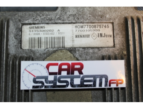 Centralita de motor Renault Scenic CC 1.600 S115300202A-Reparación varias Traspaso de códigos Descodificación total Virginización SIEMENS:S115300202A