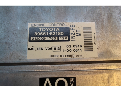 Centralita de motor Toyota Yaris CC 1.500 Benz 89661-52180 - Reparación varias Traspaso de códigos Escritura Trasponder Llaves 89661-52180