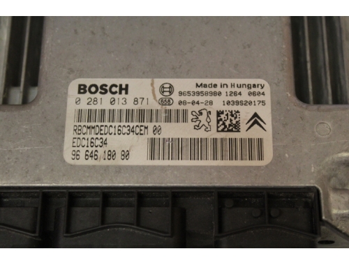 Calculateur moteur Peugeot 308 / Citroen Berlingo cc. 1.6 - BOSCH 0281013871 - Réparation diverses Transfert des codes BOSCH: 0281013871