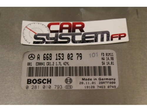 Centralita de motor Mercedes Clase A 170 BOSCH 0281010793 - Traspaso de códigos Reparación varias Descodificación total BOSCH:0281010793