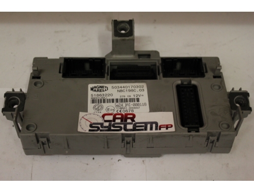 Body computer Fiat Bravo M. MARELLI 51863220 - Traspaso de códigos Rip. varias Lectura del código PIN Escritura Chip Trasponder MAGNETI MARELLI:51863220