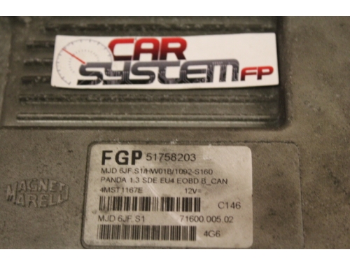 Centralita de motor Fiat Panda M. MARELLI FGP 51758203 - Traspaso de códigos Reparación varias Virginización MAGNETI MARELLI:51758203