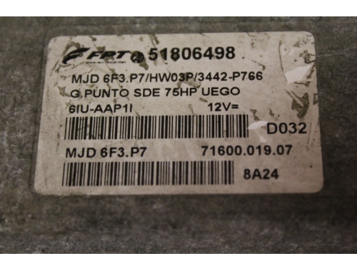 Centralita de motor Fiat Grande Punto FPT 51806498 MJD 6F3.P7