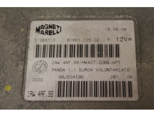 Centralita de motor FIAT PANDA M. MARELLI IAW 4AF.SS - Traspaso de códigos Virginización Reparación varias MAGNETI MARELLI: IAW 4AF.SS