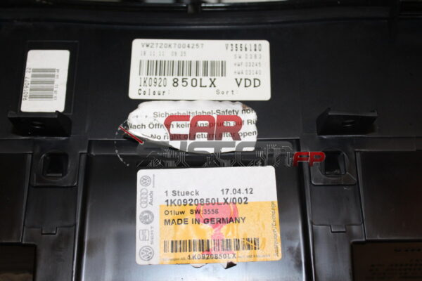 Combiné d'instruments VOLKSWAGEN GOLF 5 / GOLF PLUS / JETTA Année 2003 - 2008 1K0920850LX