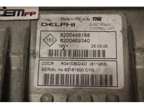 Motorsteuergerät Renault Megane DELPHI 8200498188 - Codierung DELPHI: