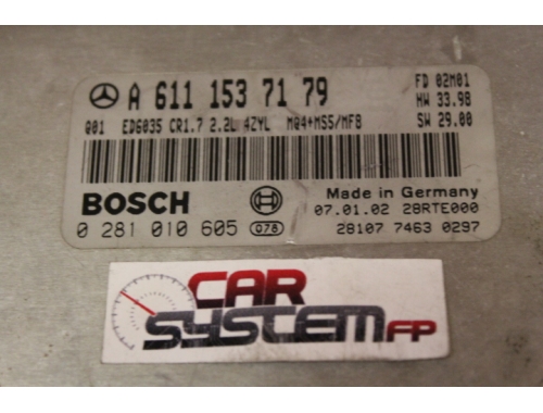 Centralita de motor Mercedes Vito BOSCH 0281010605 - Traspaso de códigos Reparación varias Virginización Descodificación total BOSCH: 0281010605