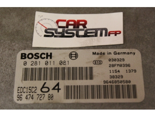 Centralina Motore Peugeot 307 BOSCH:0281011081