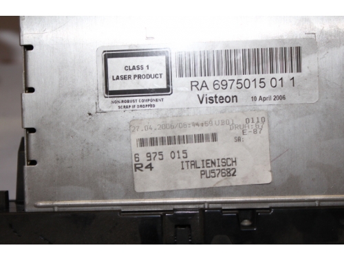 Autorradio - Lector de CD BMW 118D - VISTEON 65126975015-01 - Traspaso de códigos Reparación varias VISTEON: