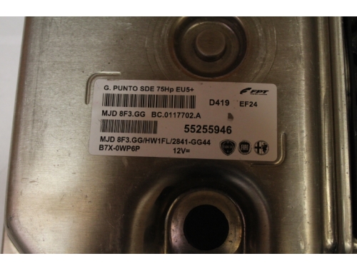 Calculateur moteur Fiat Grande Punto - Transfert des codes Remise à zéro (virginisation) Réparation diverses MAGNETI MARELLI: 55255946 MJD 8F3.GG