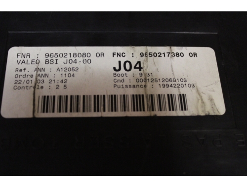 BSI Peugeot 307 - 9650218080 - Traspaso de códigos Reparación varias Virginización 9650218080