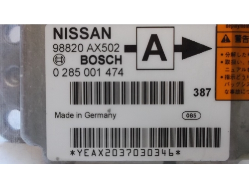 Calculateur airbag Nissan Micra BOSCH:0285001474