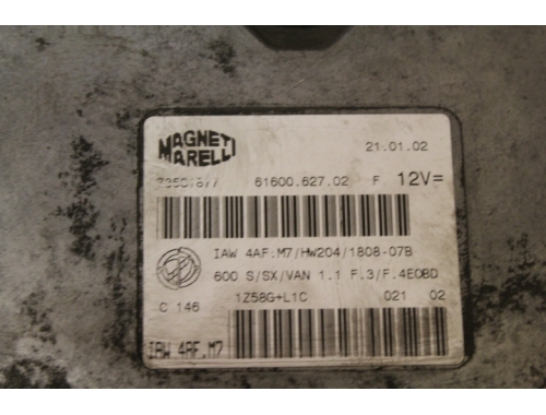Calculateur moteur Fiat 600 - MAGNETI MARELLI IAW4AF.M7 - Transfert des codes Réparation Remise à zéro (virginisation) Décodage total MAGNETI MARELLI: IAW4AF.M7