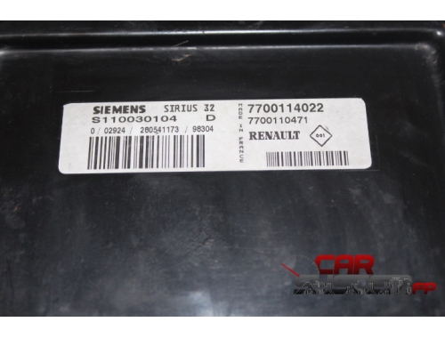 Centralita de motor RENAULT CLIO SIEMENS S110030104 D, SIRIUS 32, 7700114022, 7700110471