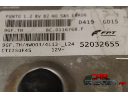Centralita de motor FIAT GRANDE PUNTO 1.2 8V BZ 52032655, 9GF.TH/HWOO3