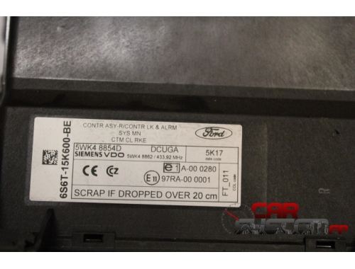 KSG Body computer FORD FIESTA 1.4 TDCI 5WK48854D, 6S6T-15K600-BE
