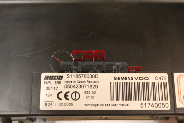 51740050 Siemens VDO Body Computer Fiat Panda