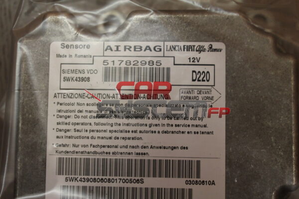 Centralita de airbag Fiat 500 51782985 5WK43908
