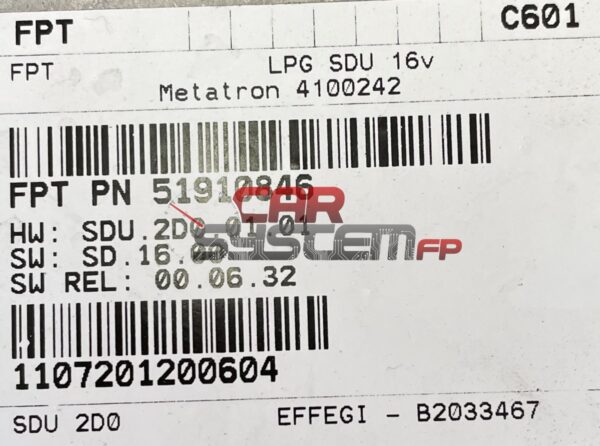 51910846 Reparación Centralita de GLP Fiat 500 / Bravo / Punto Evo / Panda