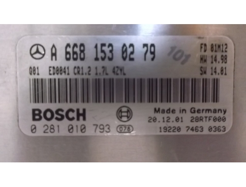 Calculateur moteur Mercedes Classe A BOSCH:0281010793