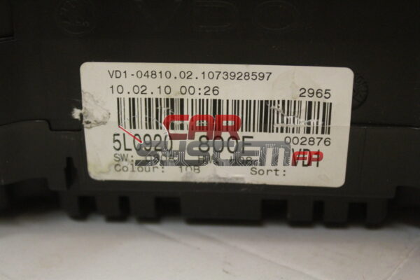 5L0920800F Quadro Strumenti Skoda Yeti
