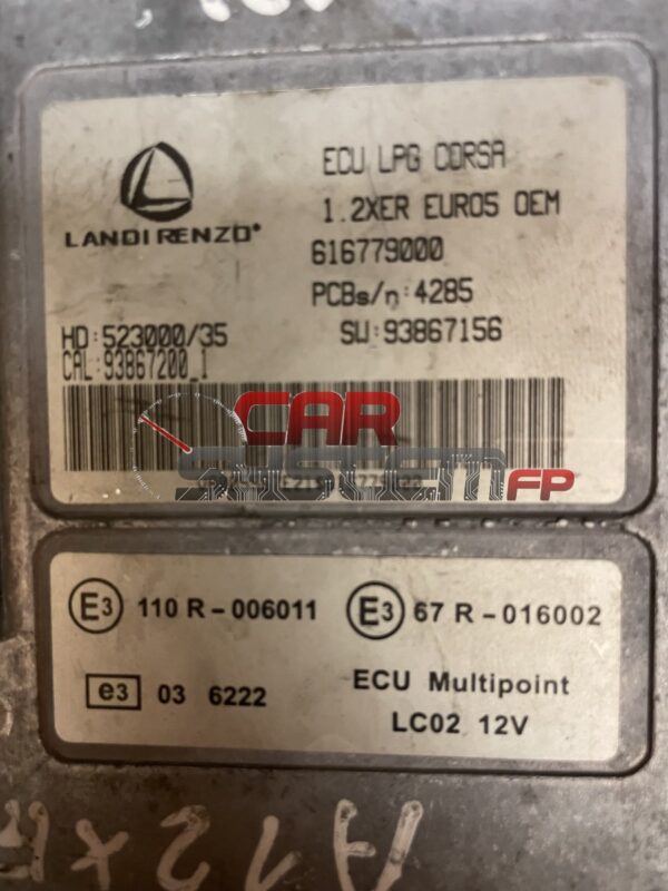 616779000 Reparación Centralita de GLP Opel Corsa D 2010 < 2015