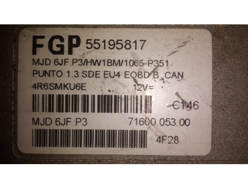 Motorsteuergerät Fiat Punto FGP:55195817