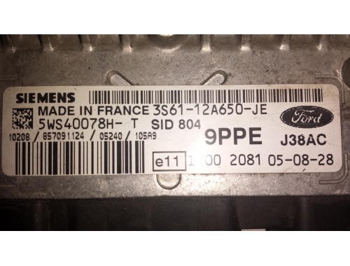 Centralina Motore Ford Fiesta SIEMENS:3S61-12A650-JE