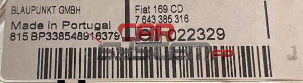 7643385316 Reparatur Autoradio Fiat Blaupunkt
