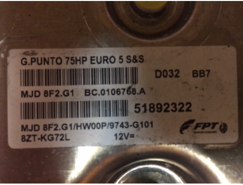 Centralina Motore Fiat Grande Punto MAGNETI MARELLI:51892322