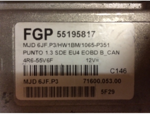 Centralina Motore Fiat Punto FGP55195817