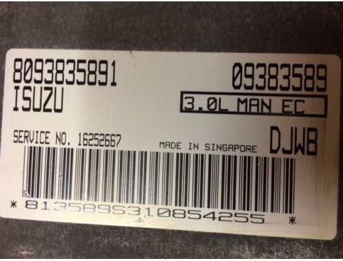 Centralina Motore Isuzu Trooper 8093835891