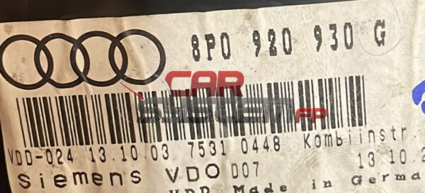 8P0920930G Reparación Cuadro de instrumentos Audi A3 2012 < 2017