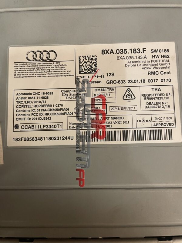 8XA035183F Überholung Autoradio Audi RMC 2015