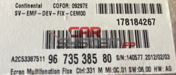 9673538580 Display Navegador Citreon C4 Picasso 2010 < 2014