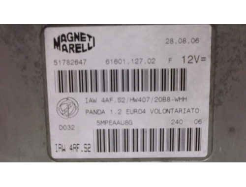 IAW4AF.S2 Centralita de motor FIAT PANDA MAGNETI MARELLI 51782647 51793116