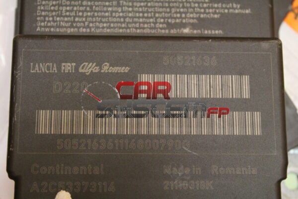 A2C53373114 CONTINENTAL Calculateur airbag FIAT PUNTO EVO / ALFA ROMEO MITO QUADRIFOGLIO