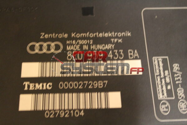 Comfort Control Audi A4 8E0959433BA