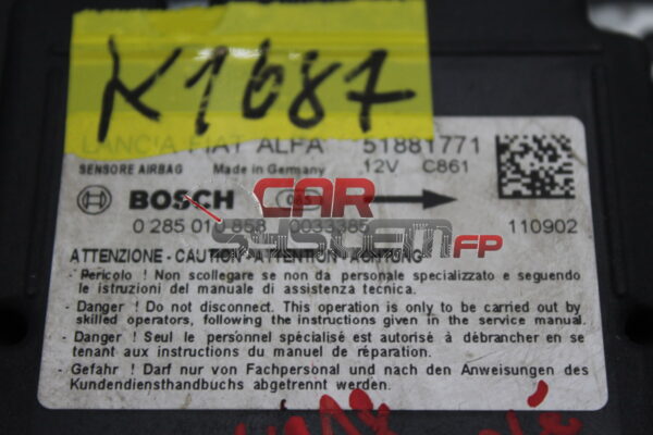 BOSCH 0285010858 51881771 Centralita de airbag Fiat Doblò