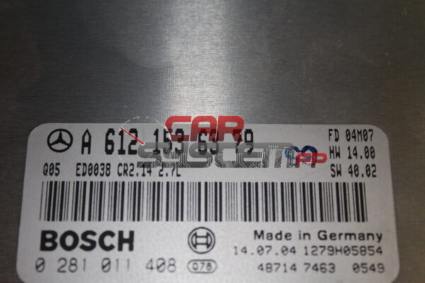 Centralina Motore Mercedes ML 270 CDI (W163) BOSCH 0281011408 A6121536379